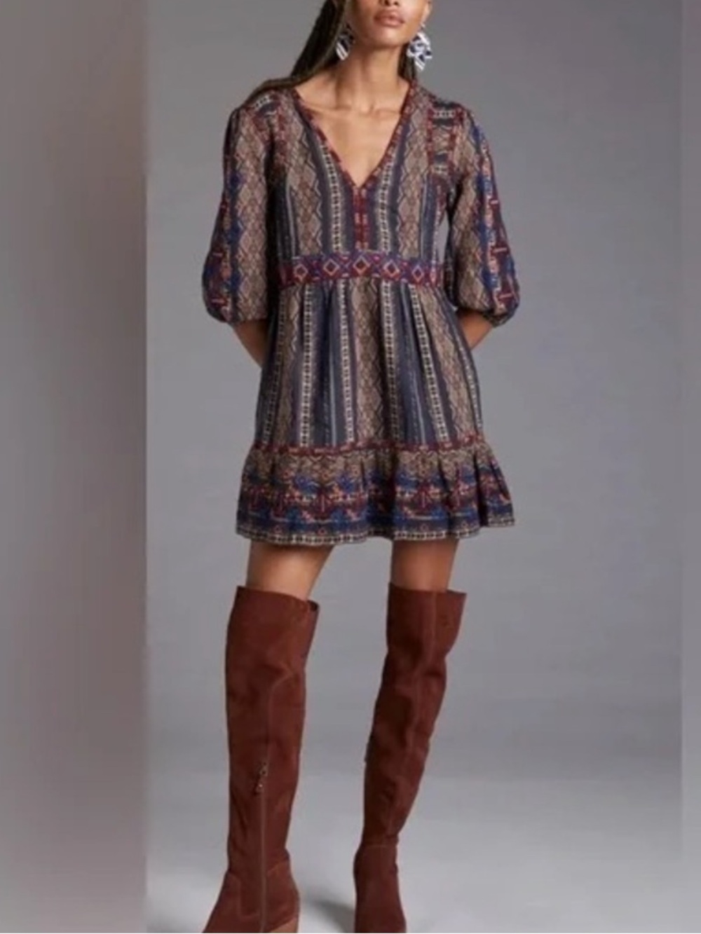Anthropologie Women’s Embroidered Tunic Dress